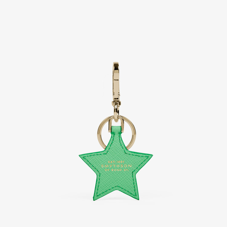 Smythson Panama Star Keyring SHAMROCK
