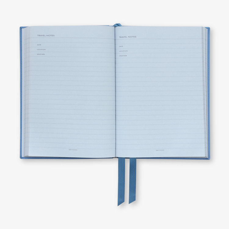 Smythson Pastegrain Soho Travel Journal NILE BLUE