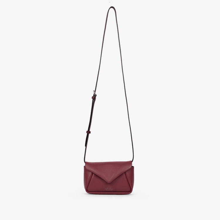 Smythson Small Envelope Crossbody Bag in Milton BRICK