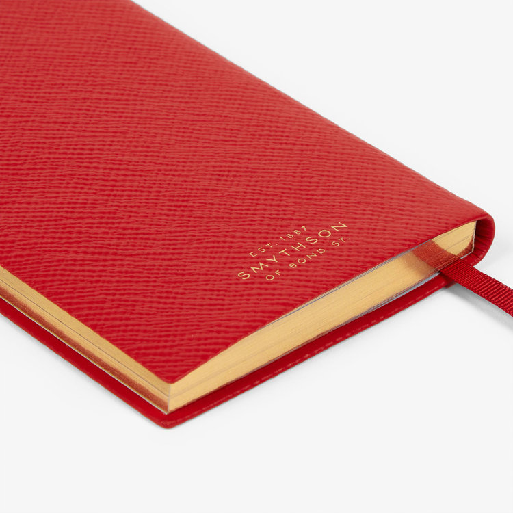 Smythson Pastegrain Panama XOXO SCARLET RED