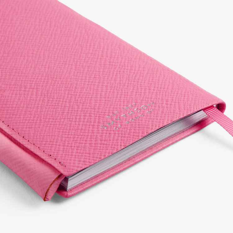 Smythson 2027 Panama Weekly Diary with Pencil in Pastegrain FLAMINGO