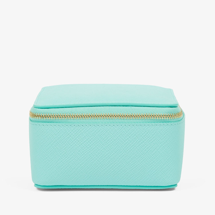 Smythson Panama Large Trinket Case BRIGHT AQUA