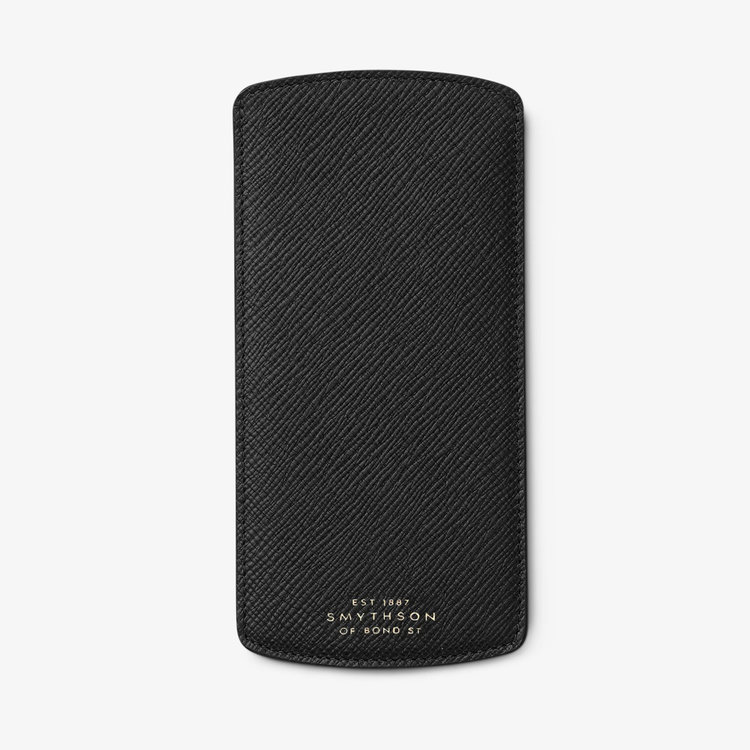 Smythson Panama Leopard Opt Glasses Case BLACK
