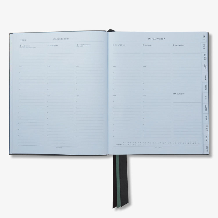 2027 Portobello Vertical Weekly Diary in Pastegrain