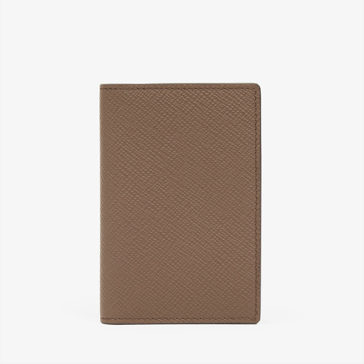 Smythson Panama 6CC Folded Card Holder FAWN