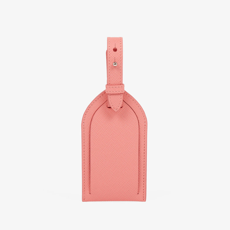 Smythson Panama Luggage Tag PEARL PINK