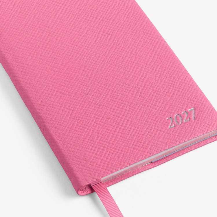 Smythson 【予約】2027 Panama Weekly Diary in Pastegrain FLAMINGO