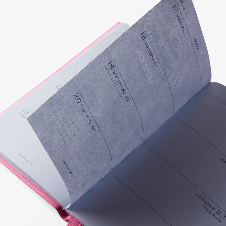 Smythson 【予約】2027 Panama Weekly Diary in Pastegrain FLAMINGO