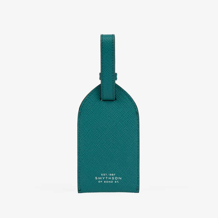 Smythson Panama Luggage Tag PETROL