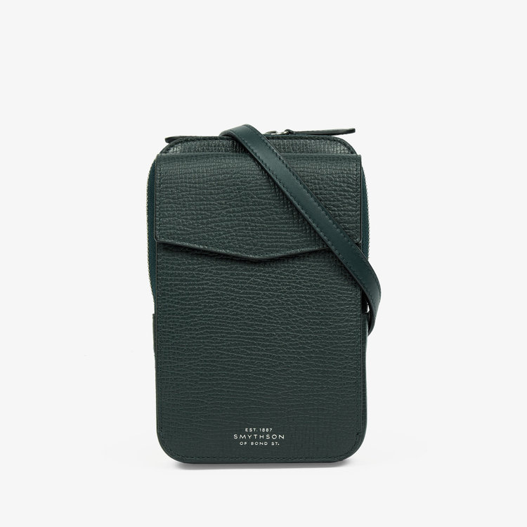 Smythson Ludlow Crossbody Pouch BOTTLE GREEN