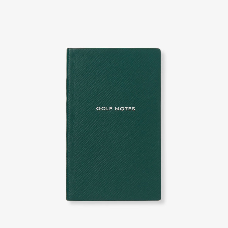 Smythson Pastegrain Panama Golf Notes With Pencil Index FOREST GREEN