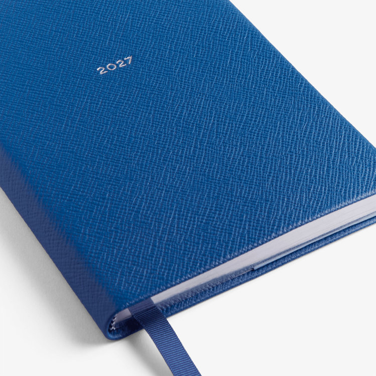 Smythson 2027 Soho Daily Diary in Pastegrain CERULEAN