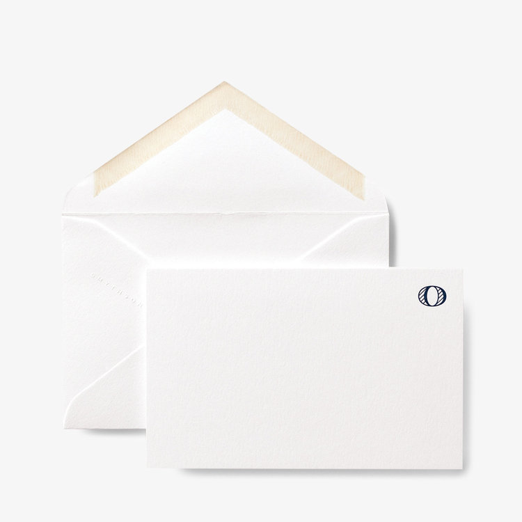 Smythson Initial O Alphabet 10 Card Set WHITE WOVE