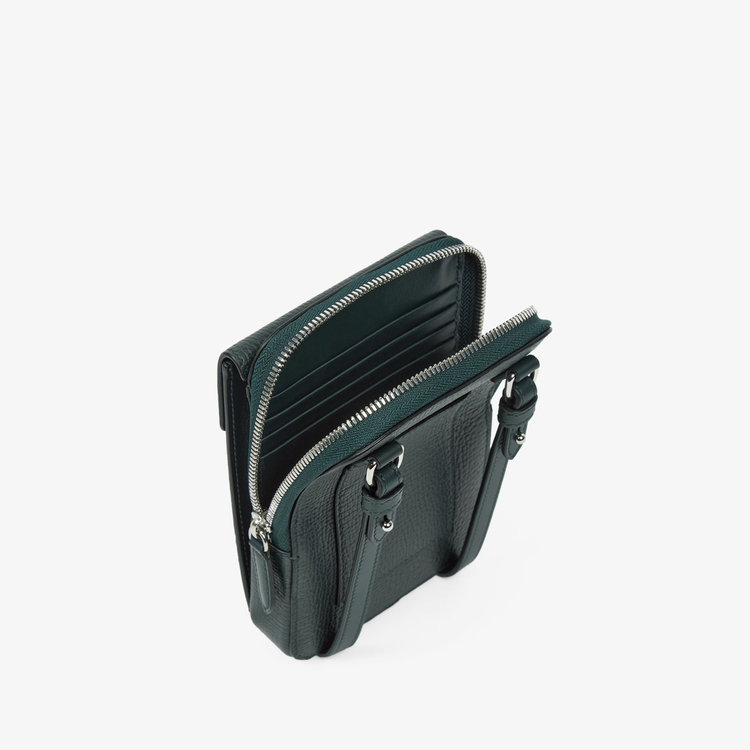 Smythson Ludlow Crossbody Pouch BOTTLE GREEN