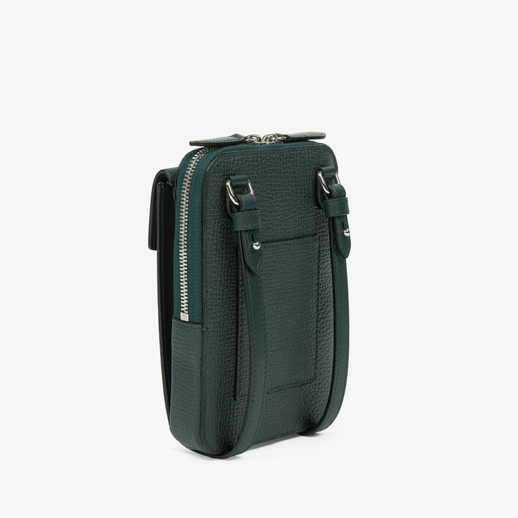 Smythson Ludlow Crossbody Pouch BOTTLE GREEN