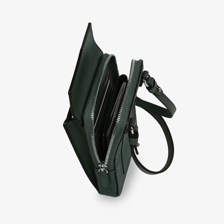 Smythson Ludlow Crossbody Pouch BOTTLE GREEN
