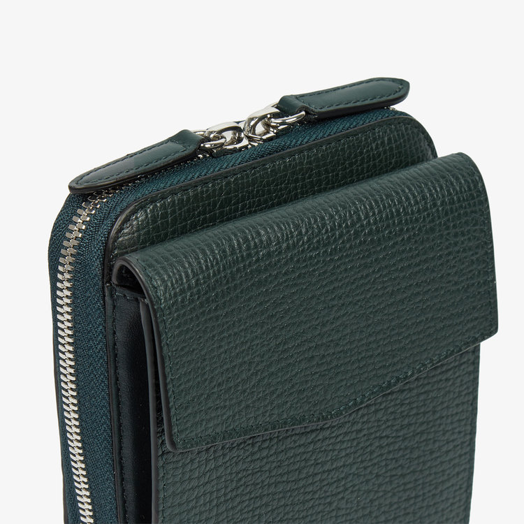 Smythson Ludlow Crossbody Pouch BOTTLE GREEN
