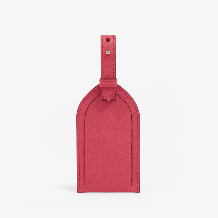 Smythson Panama Luggage Tag RASPBERRY