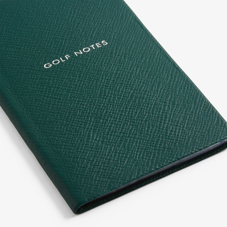 Smythson Pastegrain Panama Golf Notes With Pencil Index FOREST GREEN