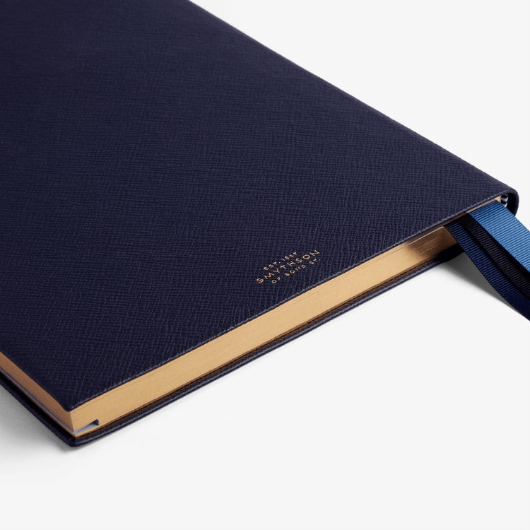 Smythson 2027 Portobello Vertical Weekly Diary in Pastegrain NAVY