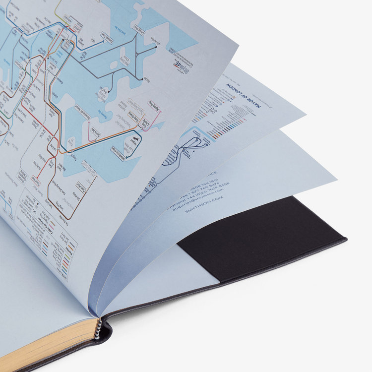 Smythson 2027 Portobello Vertical Weekly Diary in Pastegrain NAVY