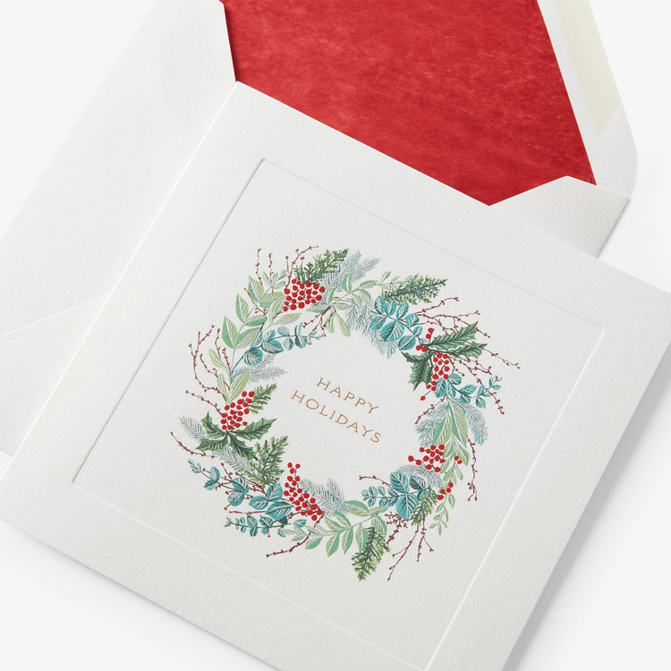 Wreath Christmas Card Set 10CE