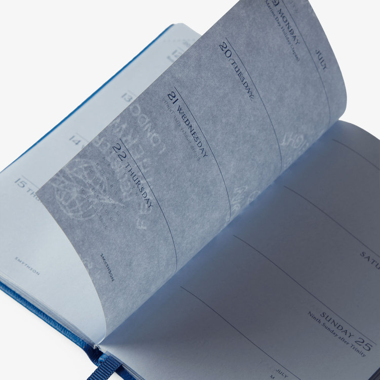 Smythson 【予約】2027 Panama Weekly Diary in Pastegrain CERULEAN