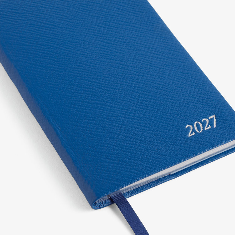 Smythson 【予約】2027 Panama Weekly Diary in Pastegrain CERULEAN