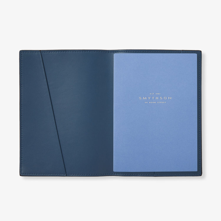 Smythson  Refillable Small Evergreen Notebook in Ludlow ADMIRAL BLUE