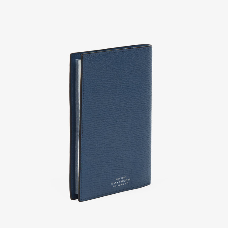 Smythson  Refillable Small Evergreen Notebook in Ludlow ADMIRAL BLUE