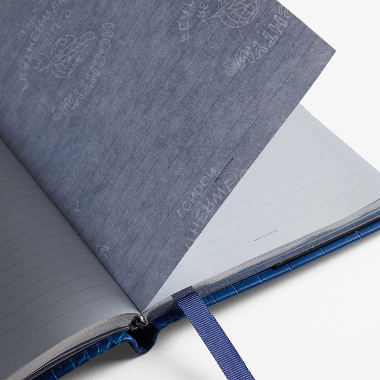 Smythson Mara Soho Notebook With Slide CERULEAN