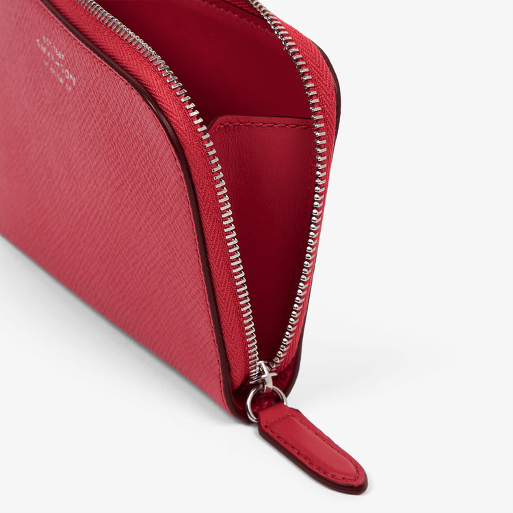 Smythson Panama Small Flat Pouch RASPBERRY