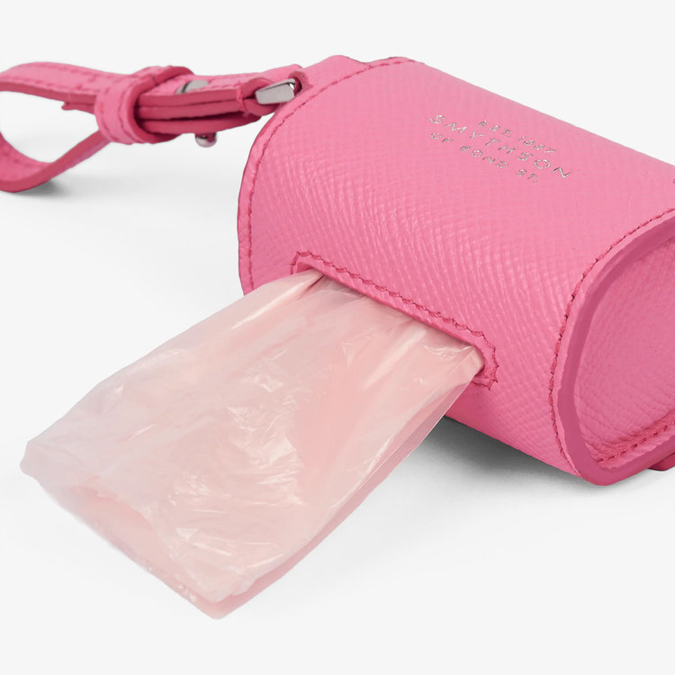 Smythson Dog Bags Holder in Panama FLAMINGO