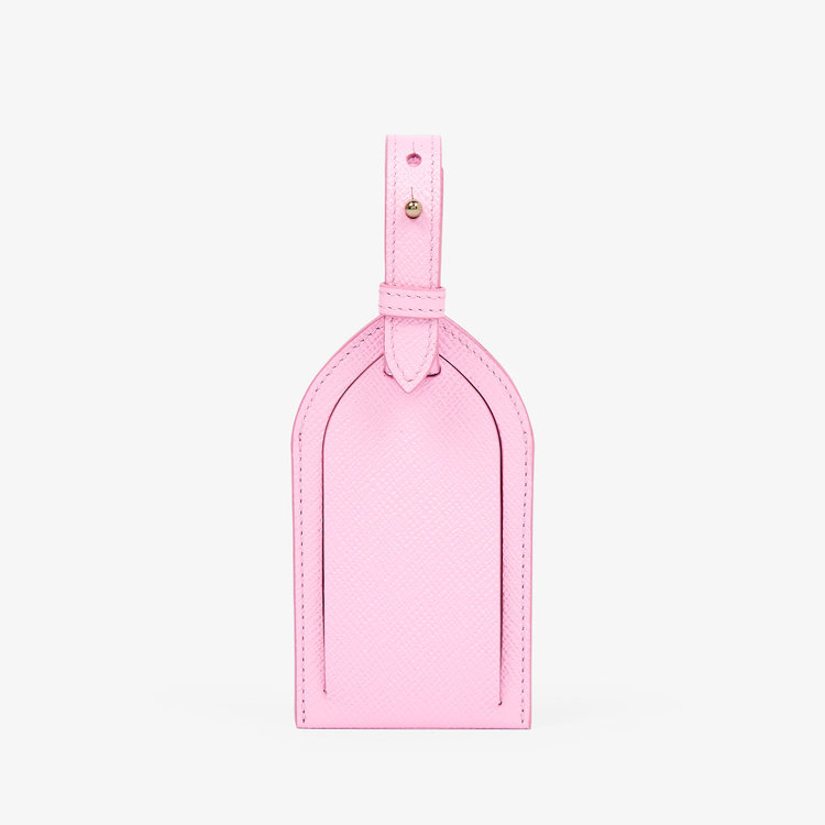 Smythson Panama Luggage Tag PEARL PINK