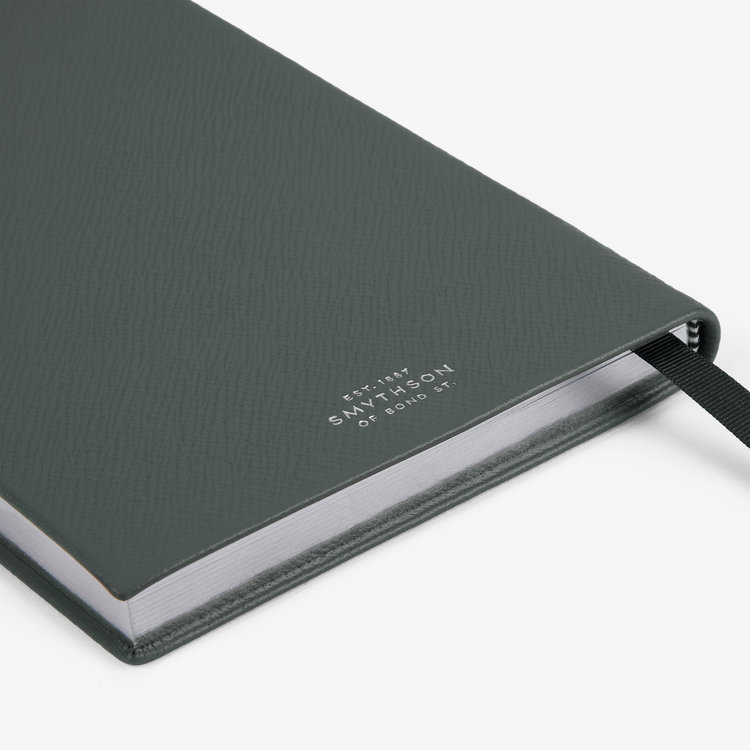 Smythson Pastegrain Soho Notebook SLATE GREEN