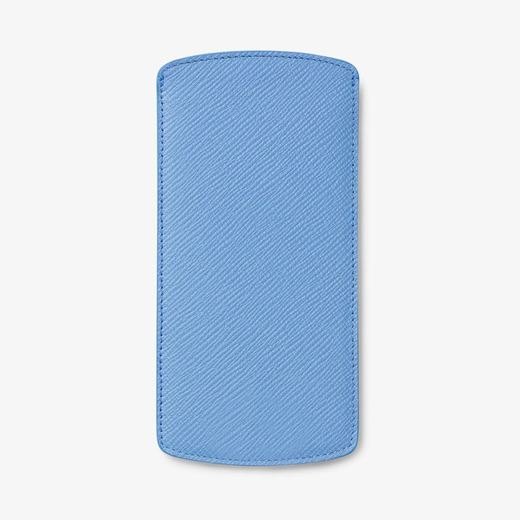 Smythson Panama Leopard Opt Glasses Case NILE BLUE