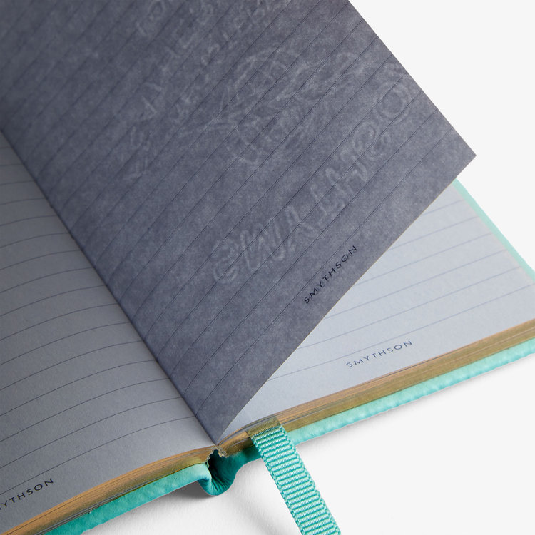 Smythson Pastegrain Wafer Notebook BRIGHT AQUA