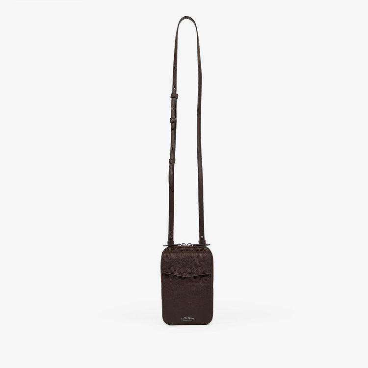 Smythson Ludlow Crossbody Pouch DARK BROWN