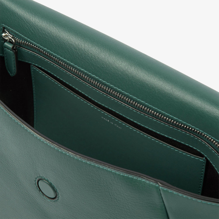 Smythson Envelope Crossbody Bag in Milton PINE GREEN