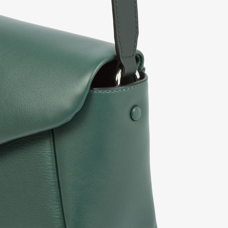 Smythson Envelope Crossbody Bag in Milton PINE GREEN
