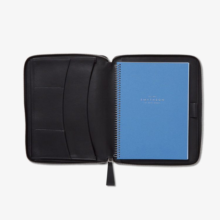 Smythson Ludlow A5 Zip Folder BLACK