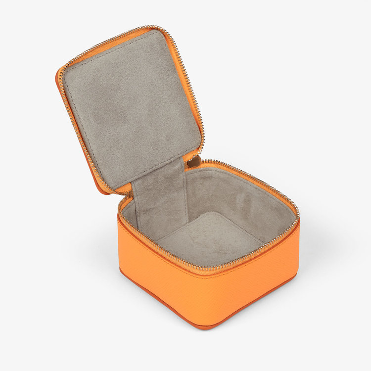 Smythson Panama Medium Trinket Case LIGHT ORANGE