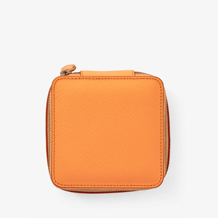 Smythson Panama Medium Trinket Case LIGHT ORANGE