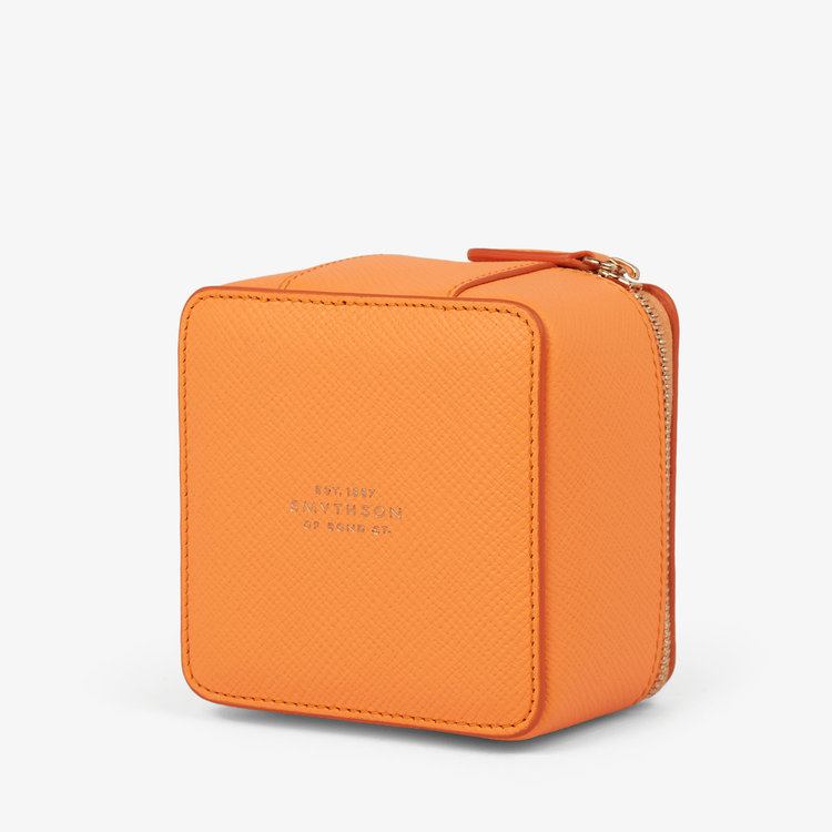 Smythson Panama Medium Trinket Case LIGHT ORANGE