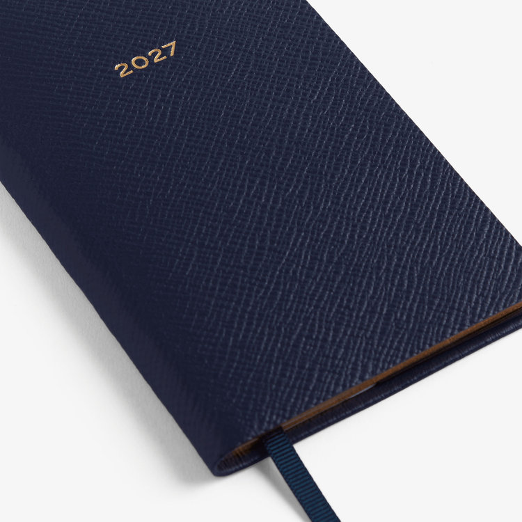 Smythson 2027 Memoranda Weekly Diary in Pastegrain NAVY