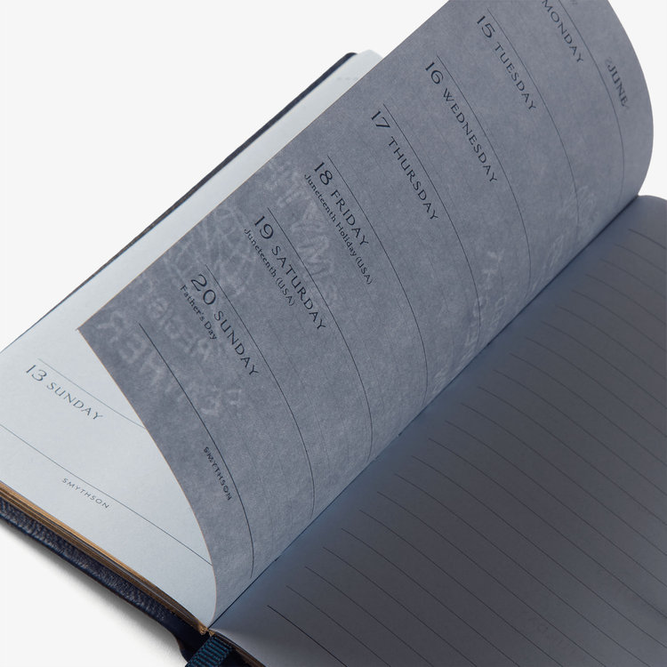 Smythson 2027 Memoranda Weekly Diary in Pastegrain NAVY