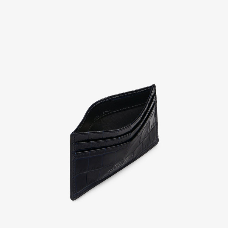 Smythson Mara Flat Card Holder NAVY
