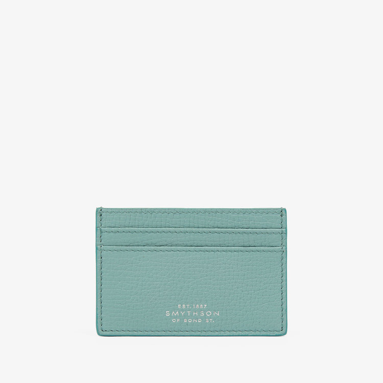 Smythson Ludlow Flat Card Holder MINERAL GREEN