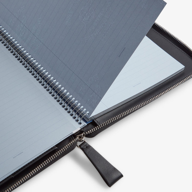 Smythson Ludlow A5 Zip Folder BLACK