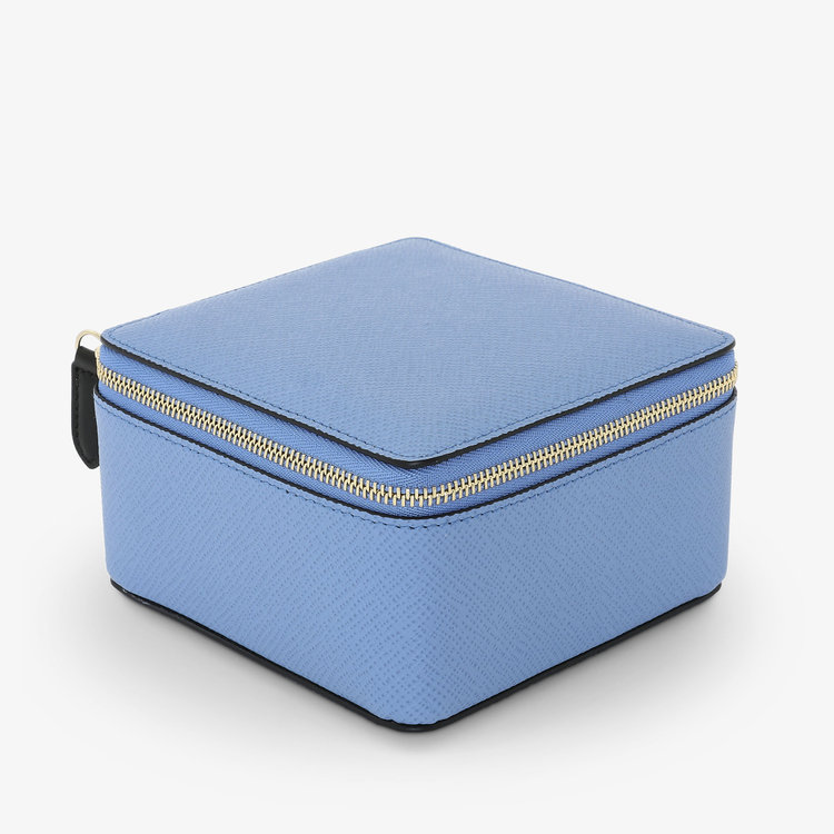 Smythson Panama Large Trinket Case NILE BLUE